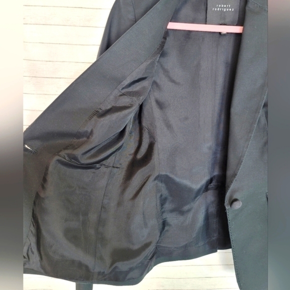 Robert Rodriguez Black One Button Blazer, sz 4 - Picture 6 of 13